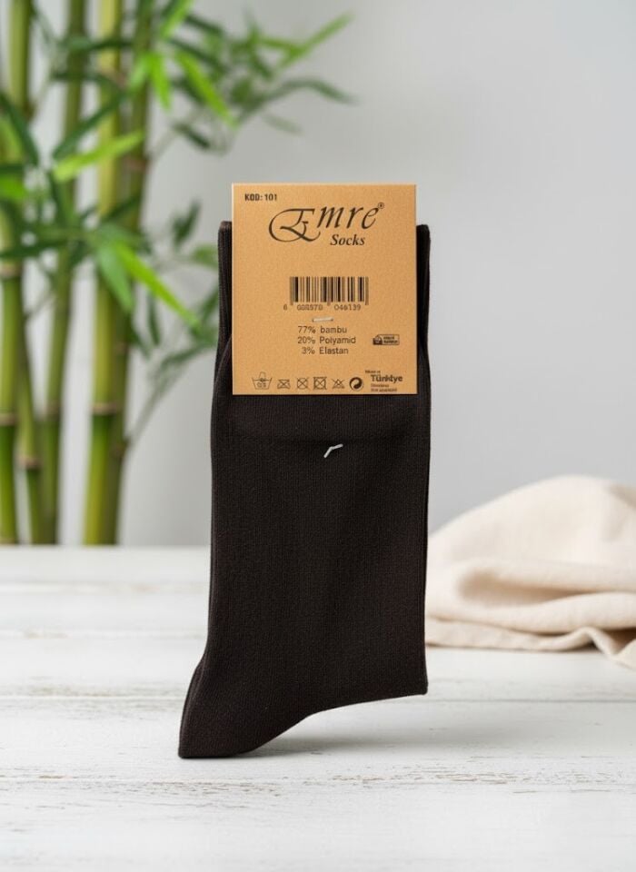 Emre Kahverengi Bambu Erkek Çorap