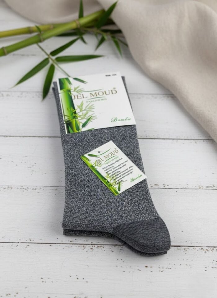 Jel Moud Gri Desenli Erkek Bambu Çorap
