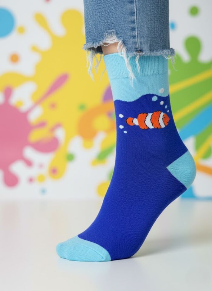 Balık Desenli Çorap