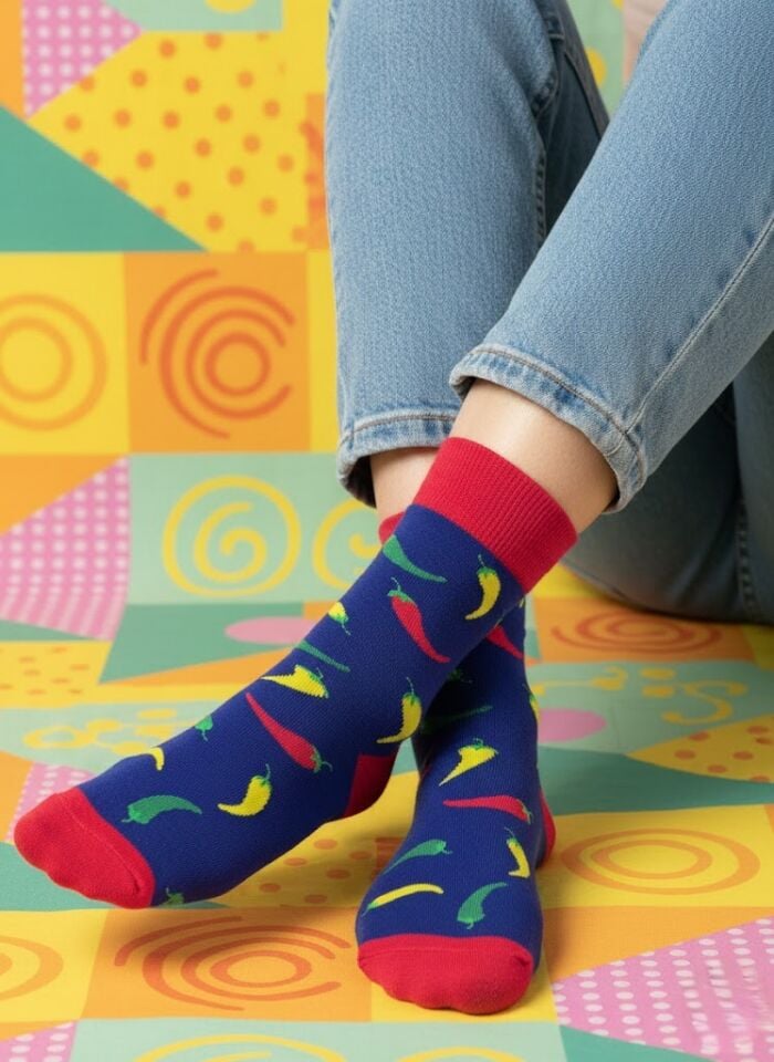 Biber Desenli Çorap