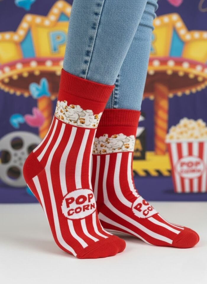 Popcorn Desenli Çorap