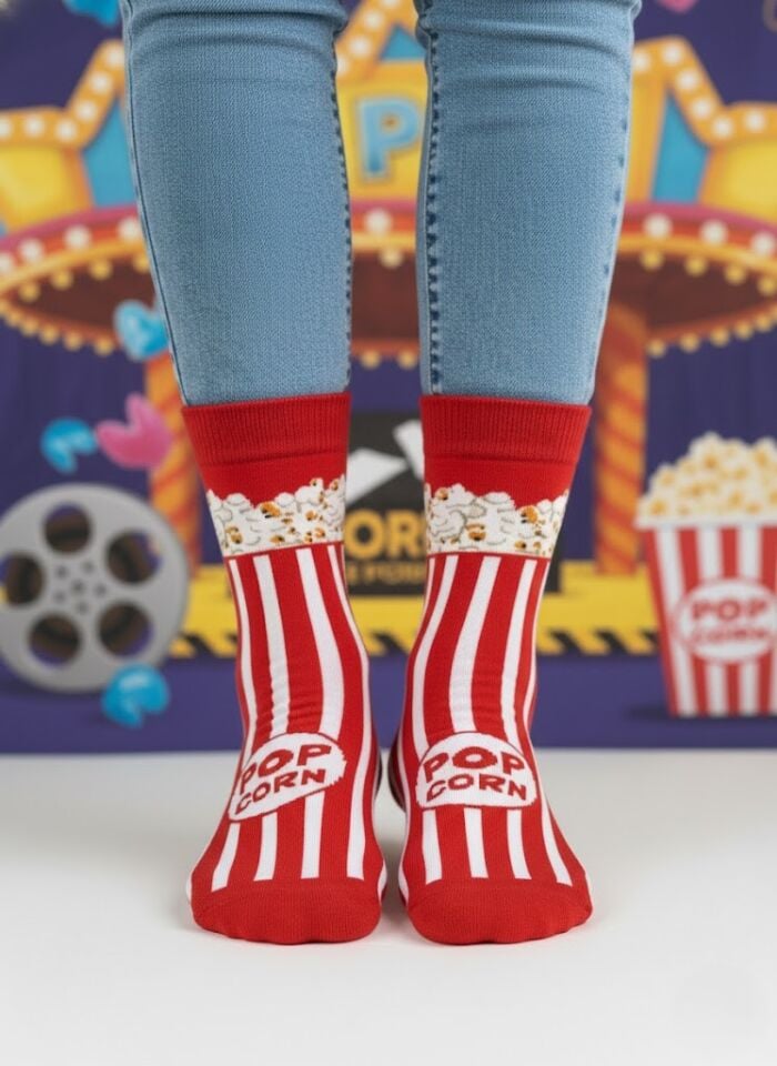 Popcorn Desenli Çorap