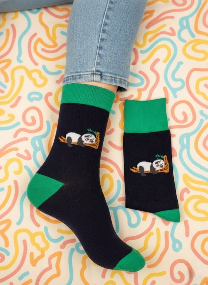 Panda Desenli Çorap