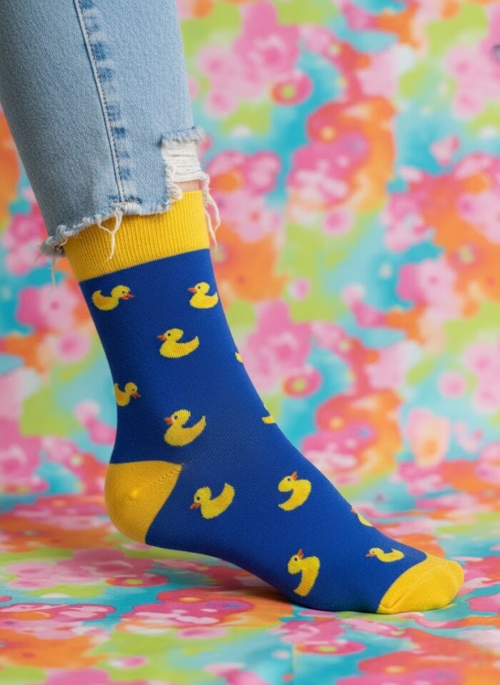 Civciv Desenli Çorap