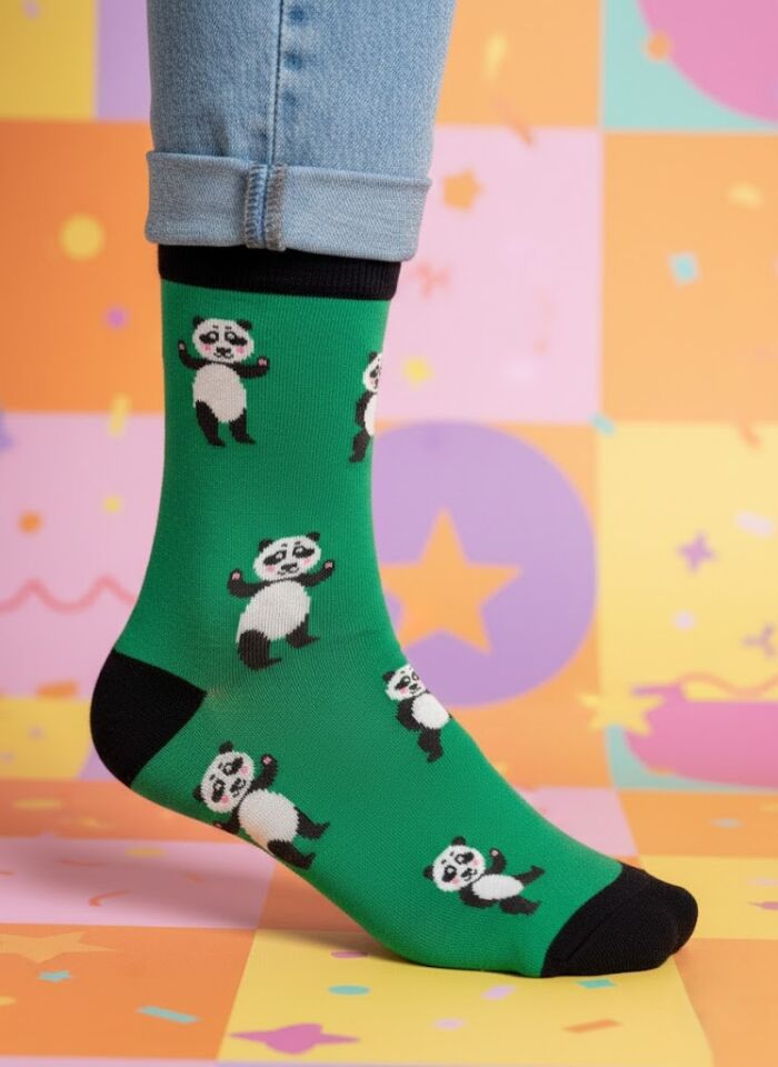 Panda Desenli Çorap