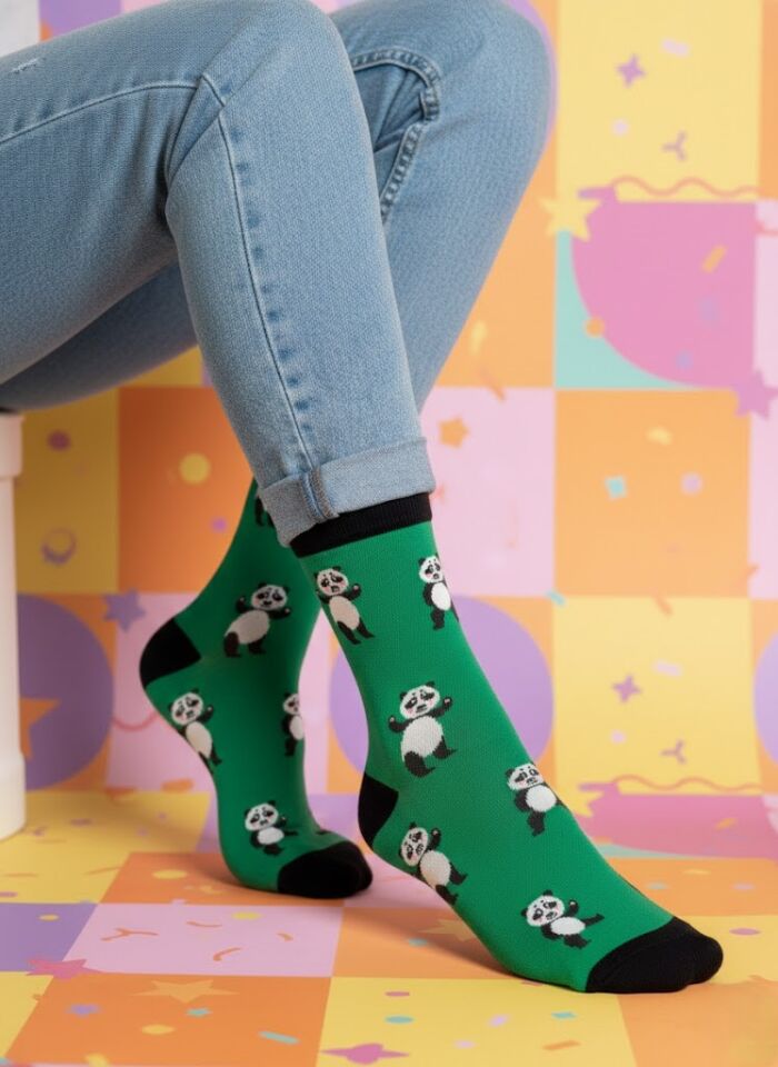 Panda Desenli Çorap