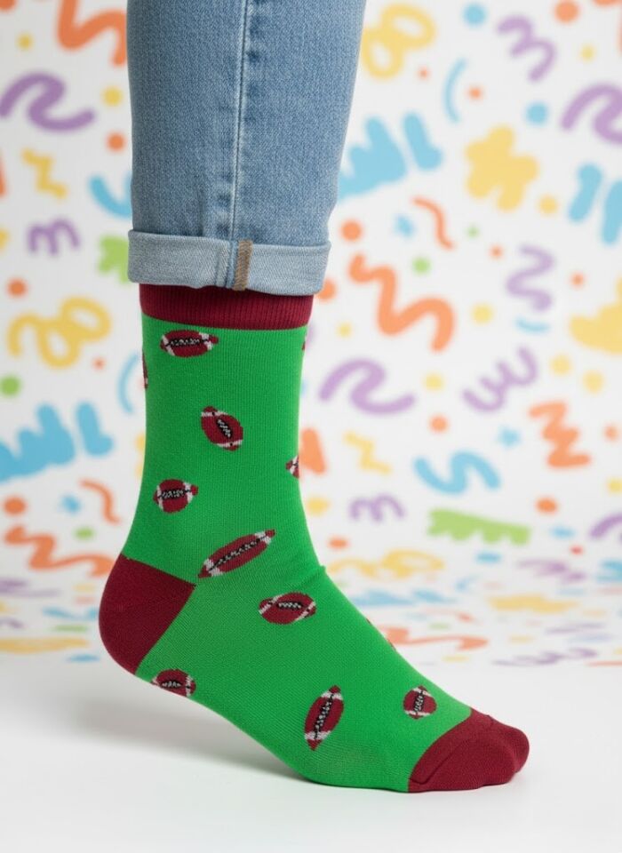 Rugby Topu Desenli Çorap