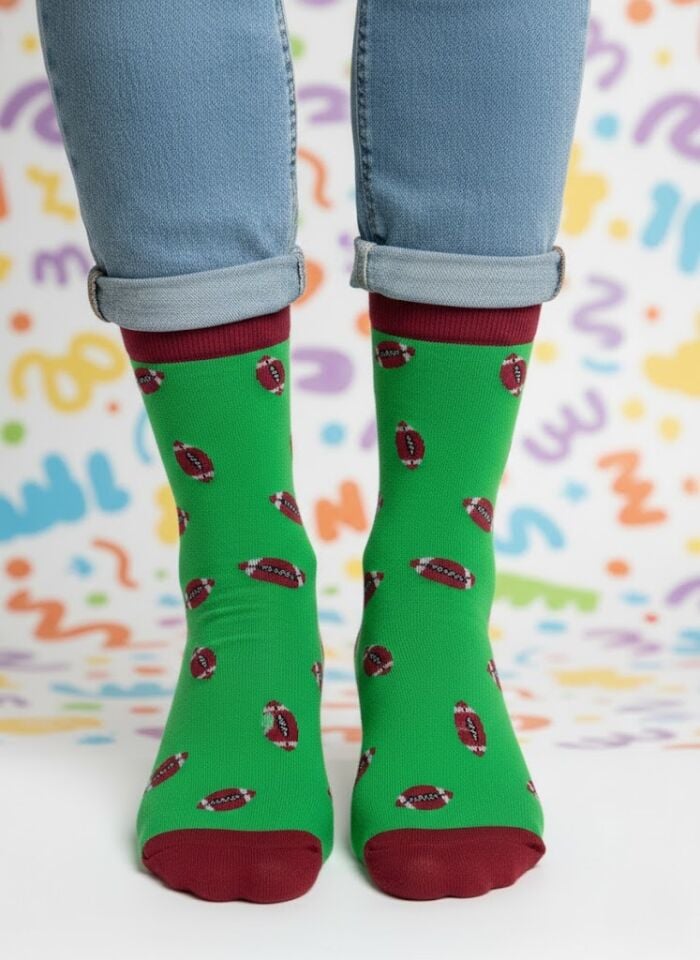 Rugby Topu Desenli Çorap