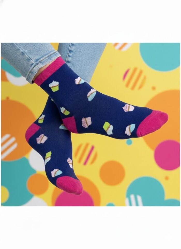 Cupcake Desenli Çorap