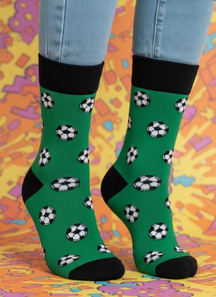 Futbol Topu Desenli Çorap