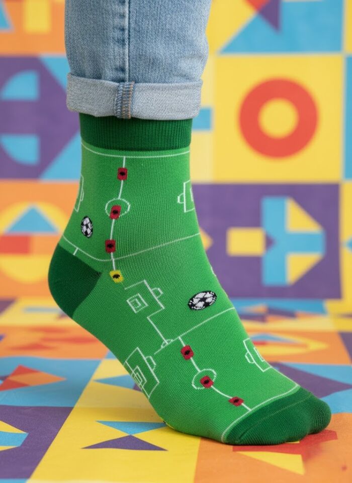 Futbol Saha Desenli Çorap