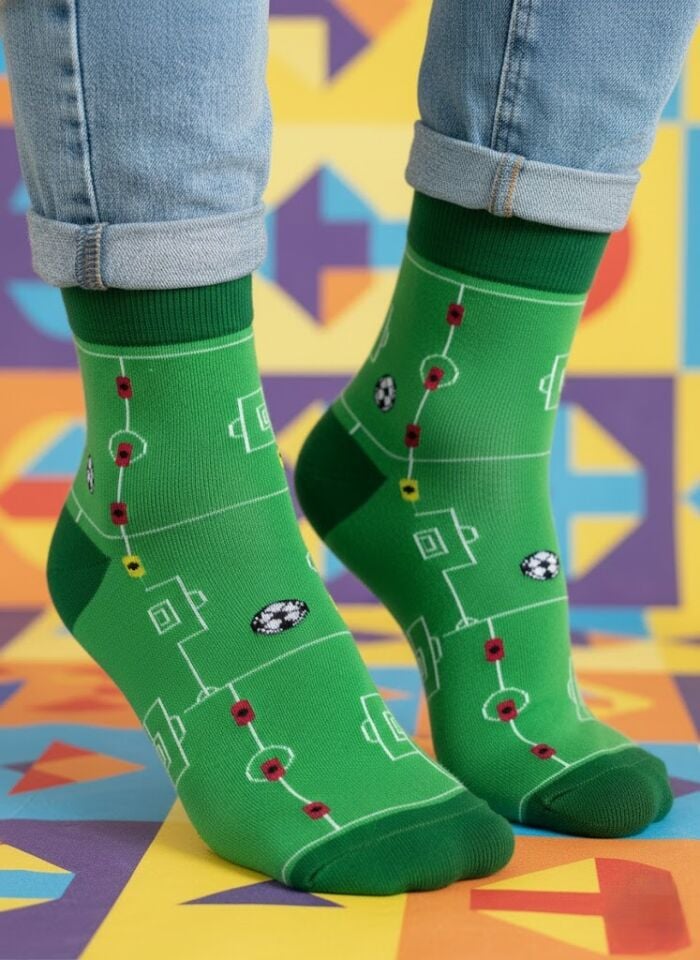 Futbol Saha Desenli Çorap