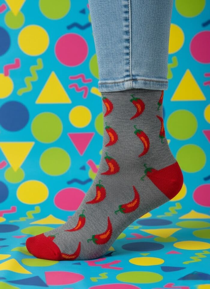 Biber Desenli Çorap