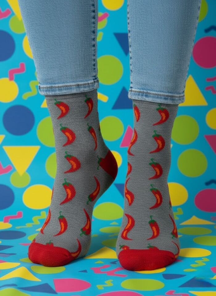 Biber Desenli Çorap