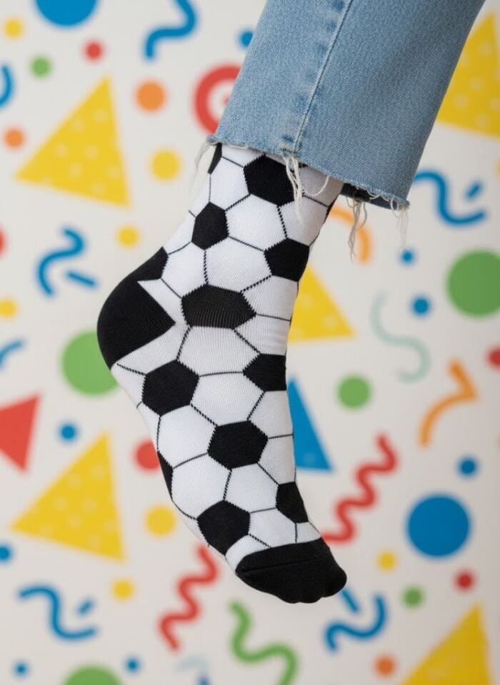 Futbol Topu Desenli Çorap