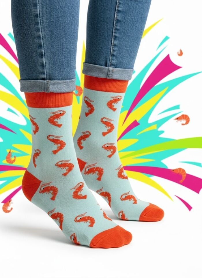 Karides Desenli Çorap