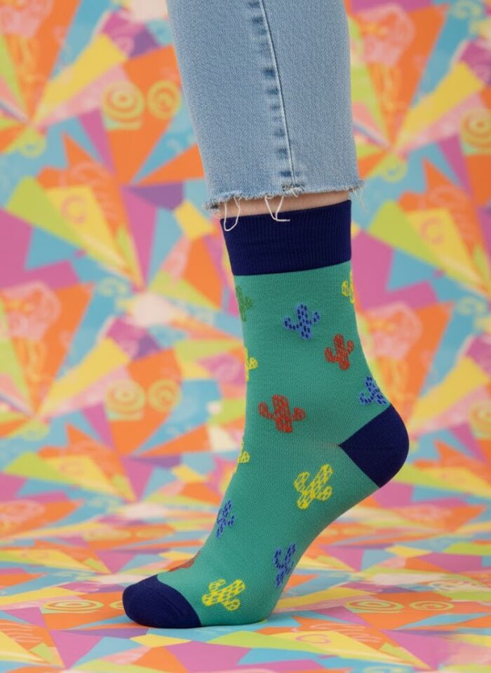 Kaktüs Desenli Çorap