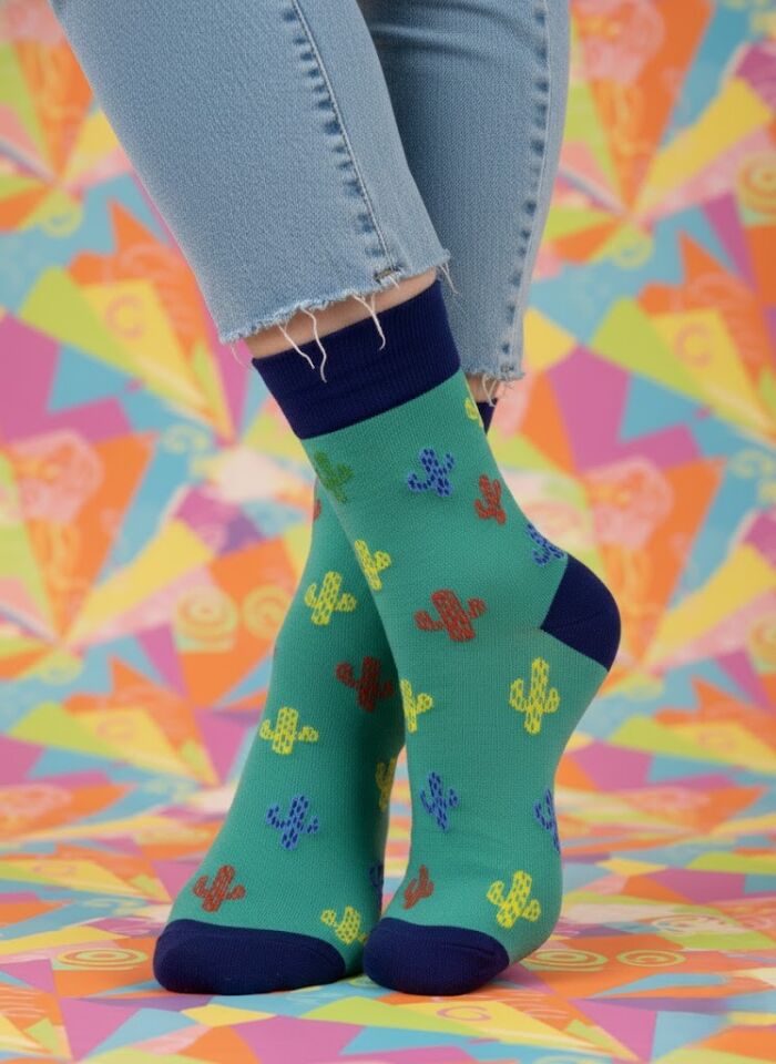 Kaktüs Desenli Çorap