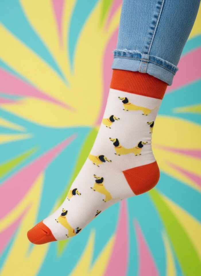 Köpek Desenli Çorap