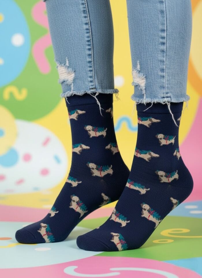 Köpek Desenli Çorap