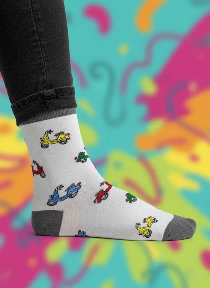Motosiklet Desenli Çorap