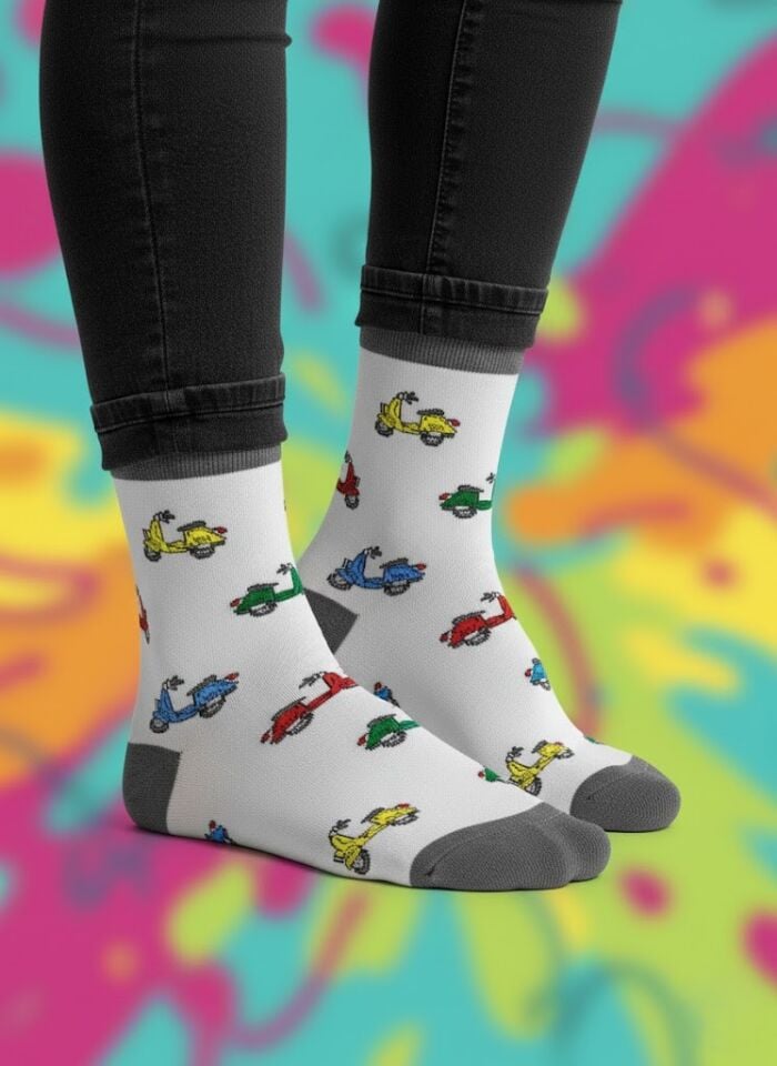 Motosiklet Desenli Çorap