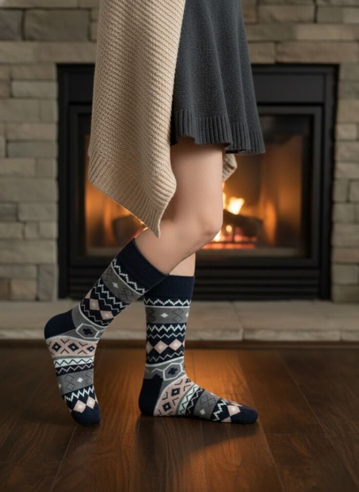 Ekose Desenli Havlu Çorap