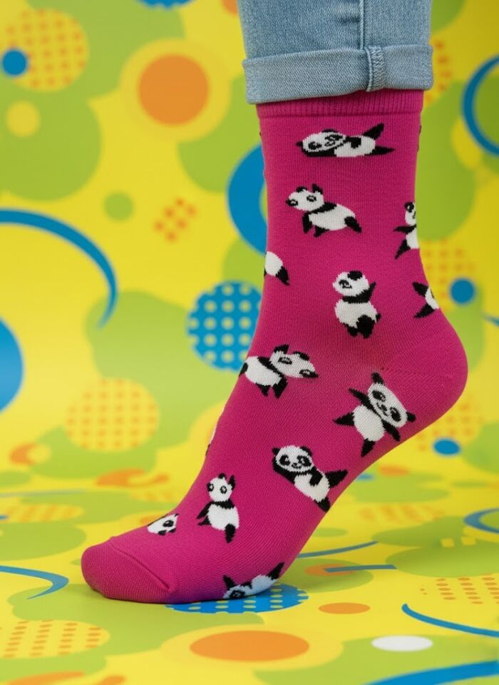 Panda Desenli Çorap