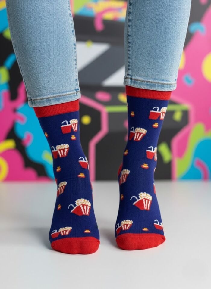 Popcorn Desenli Çorap