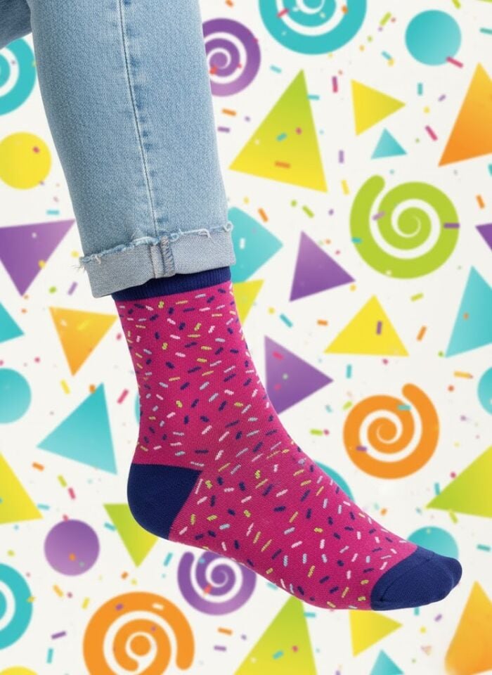 Şeker Parçacıkları Desenli Çorap