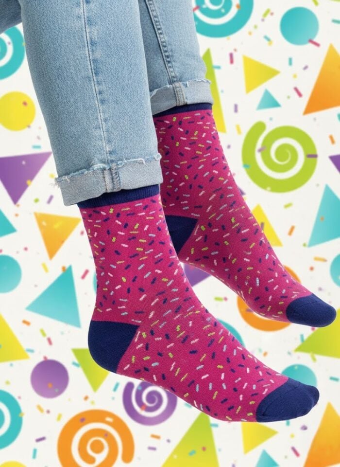 Şeker Parçacıkları Desenli Çorap