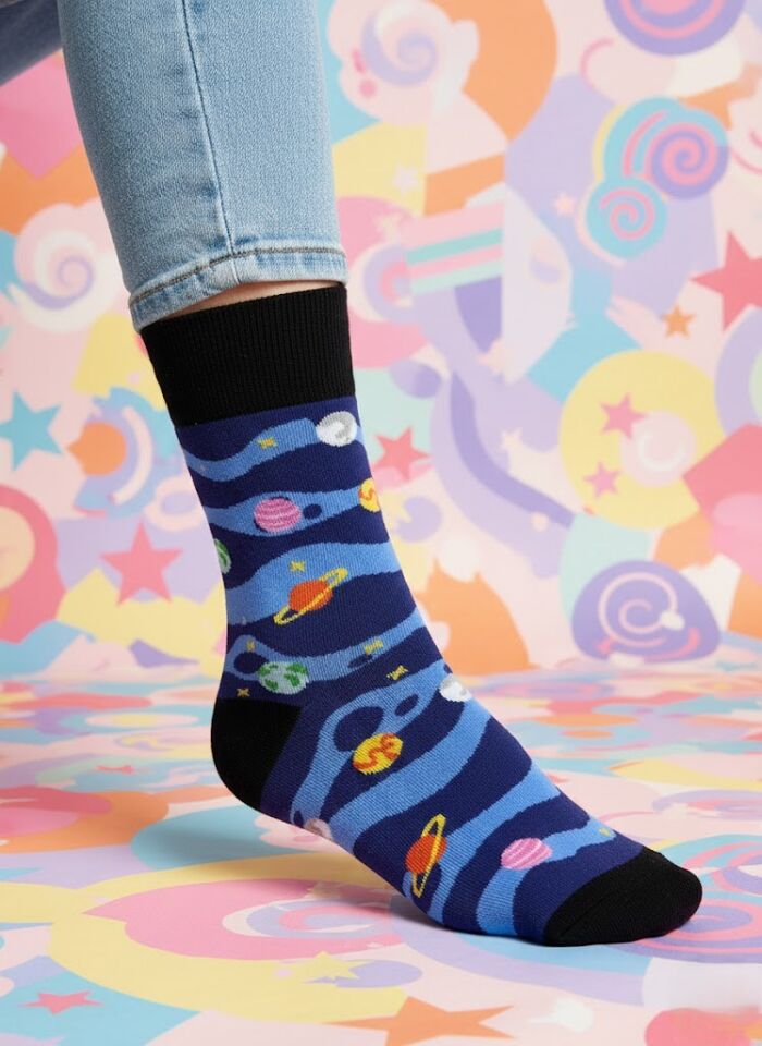 Uzay Desenli Çorap