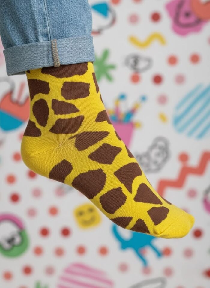 Zürafa Desenli Çorap