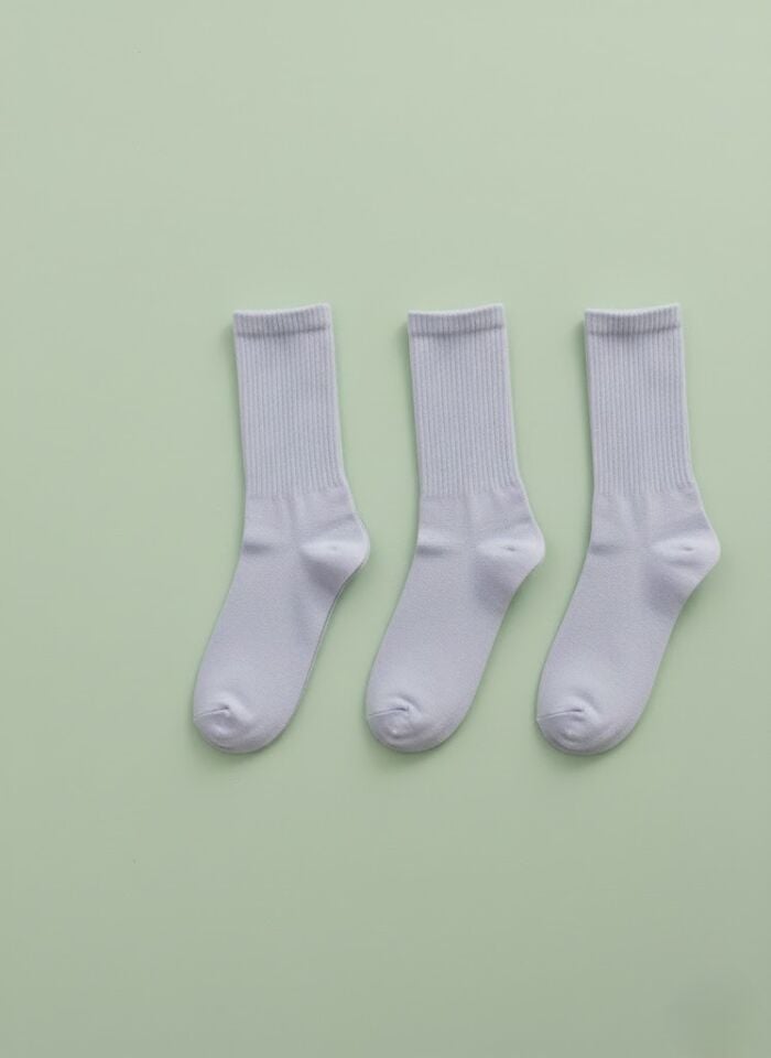 3'lü Paket Beyaz Kolej Çorap