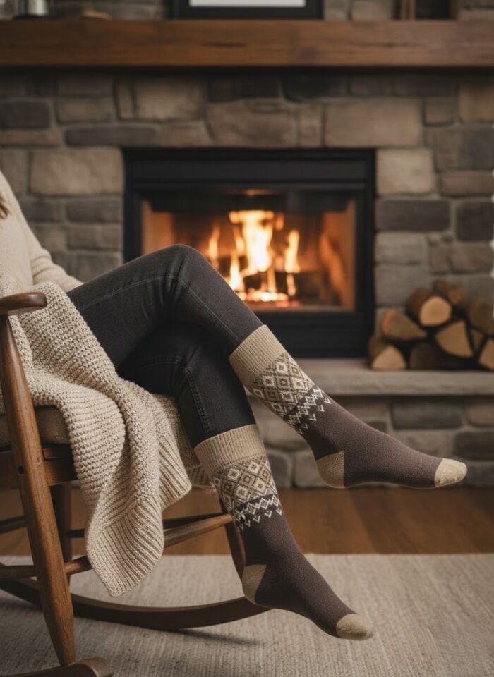 Ekose Desenli Havlu Çorap