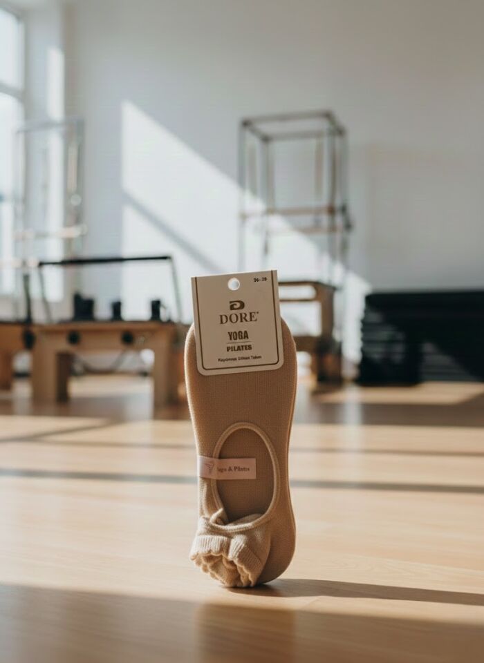 Bej Bilekli Pilates&Yoga Çorabı