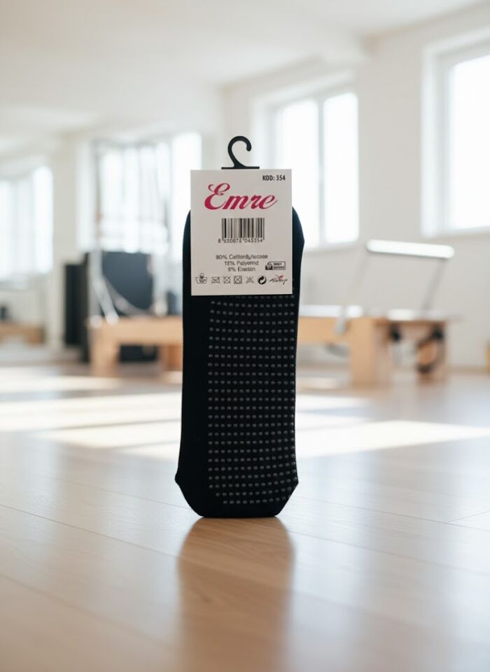 Siyah Çapraz Pilates&Yoga Çorabı