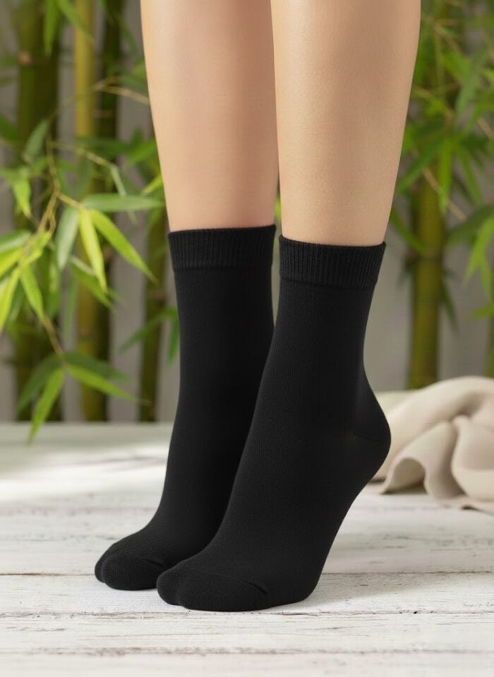 Venüs Siyah Bambu Kadın Çorap