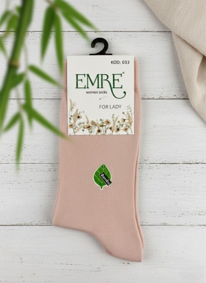 Emre Pembe Bambu Kadın Çorap
