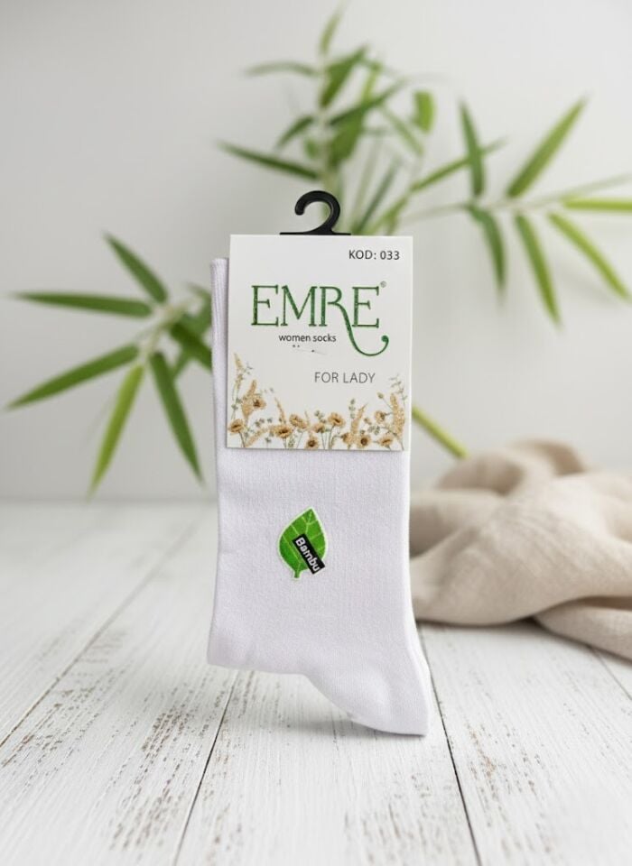 Emre Beyaz Bambu Kadın Çorap