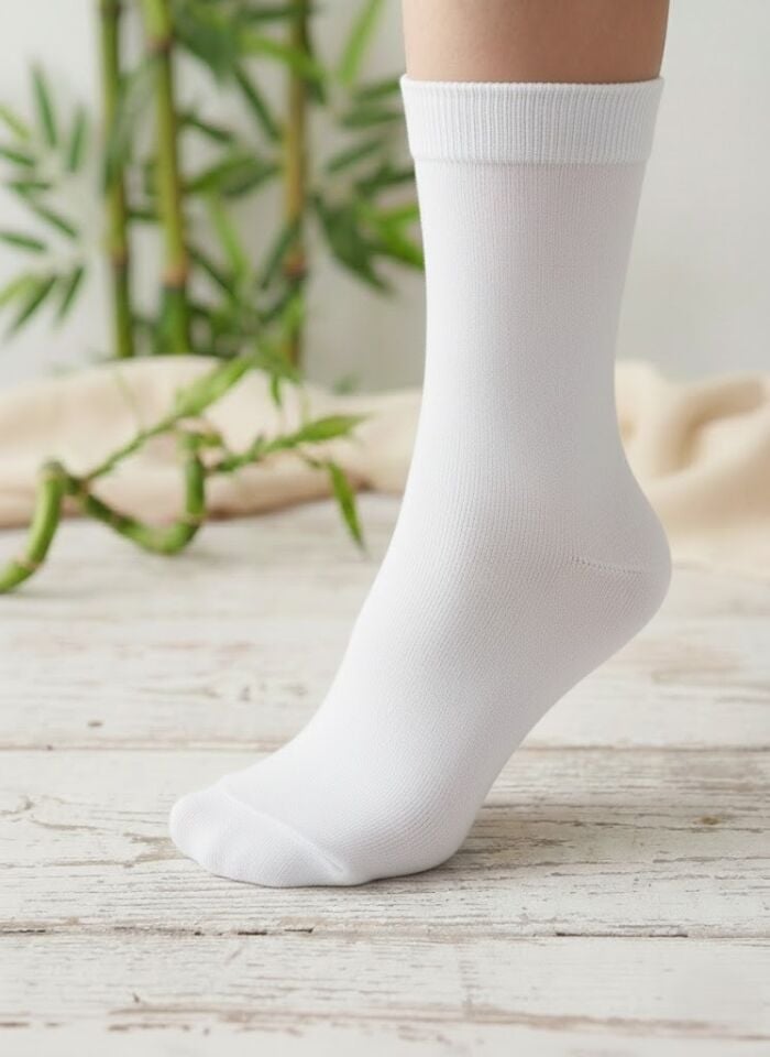 Emre Beyaz Bambu Kadın Çorap