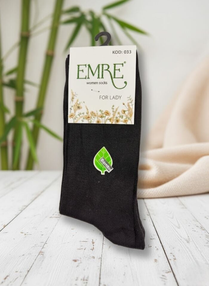 Emre Siyah Bambu Kadın Çorap