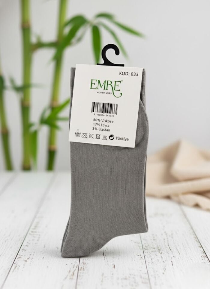 Emre Gri Bambu Kadın Çorap
