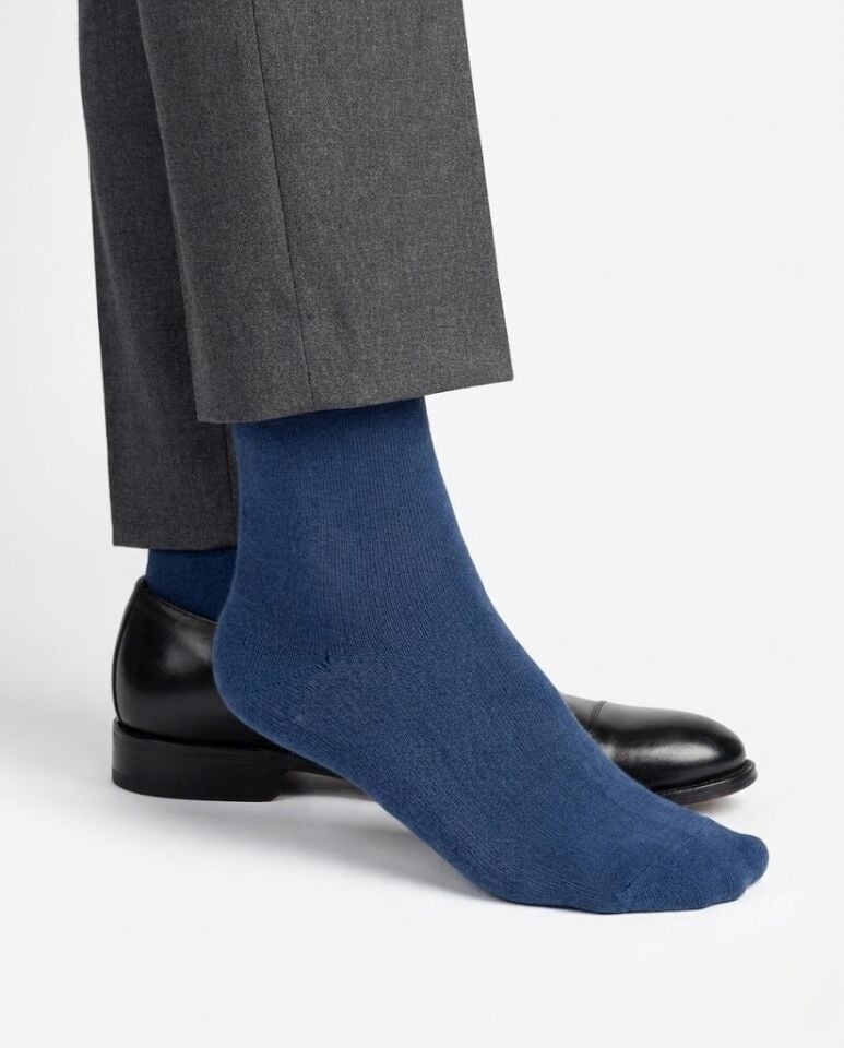 Mavi Pamuklu Erkek Çorap