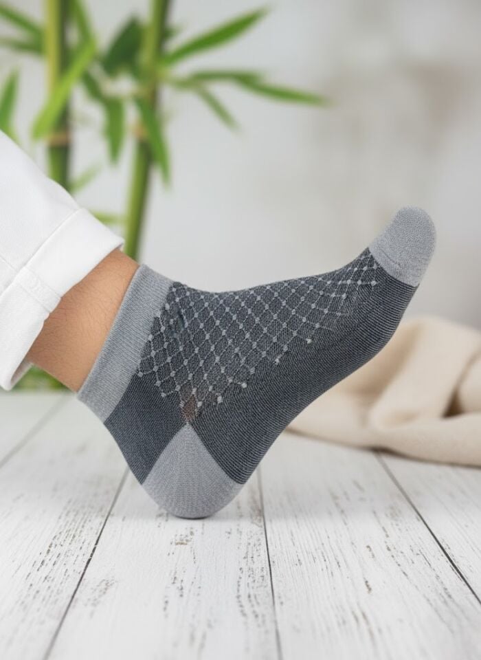 Emre Gri Desenli Bambu Patik