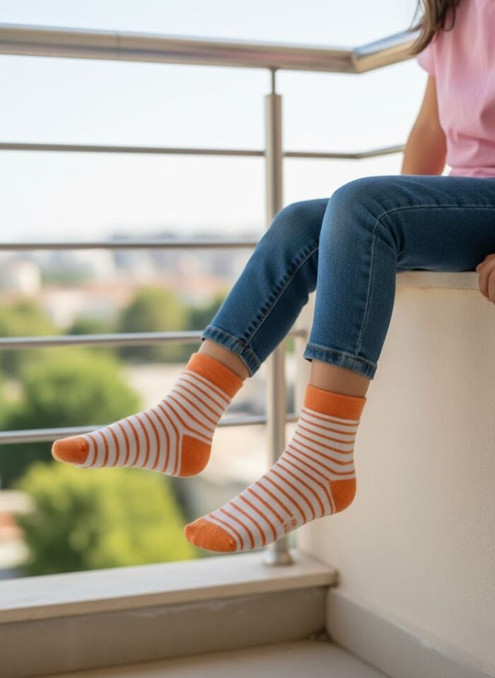 3'lü Kız Çocuk Çorap