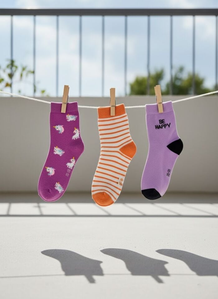 3'lü Kız Çocuk Çorap