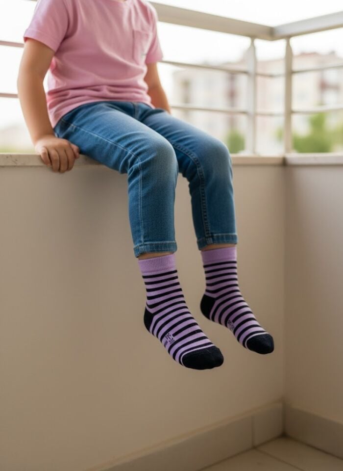 3'lü Kız Çocuk Çorap