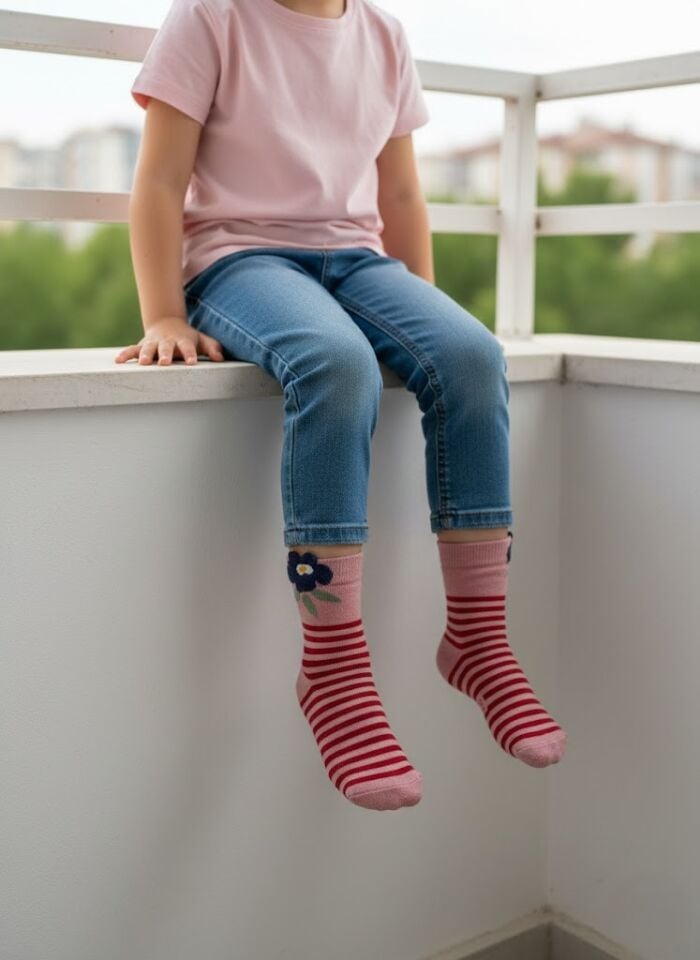 3'lü Kız Çocuk Çorap