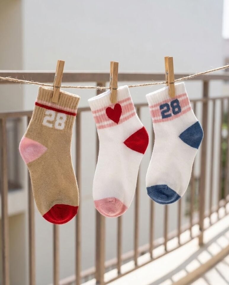 3'lü Kız Çocuk Çorap